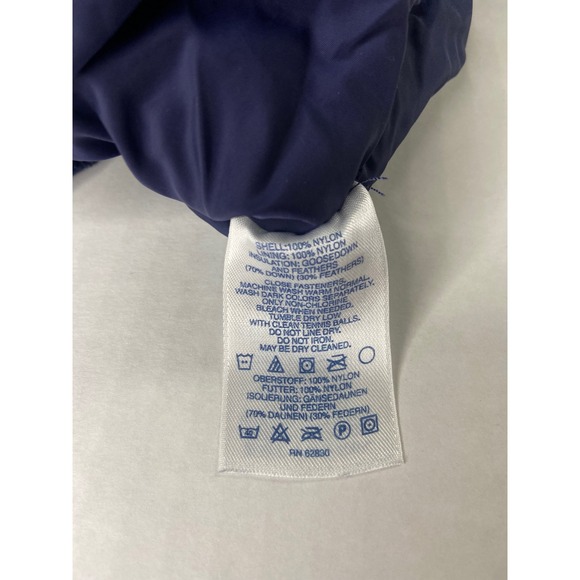 Lands' End Women's Large Navy Blue Down Puffer Vest Snap Front Quilted - Picture 5 of 10